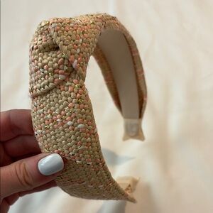 J. Crew Woven Beige and Pink Headband
